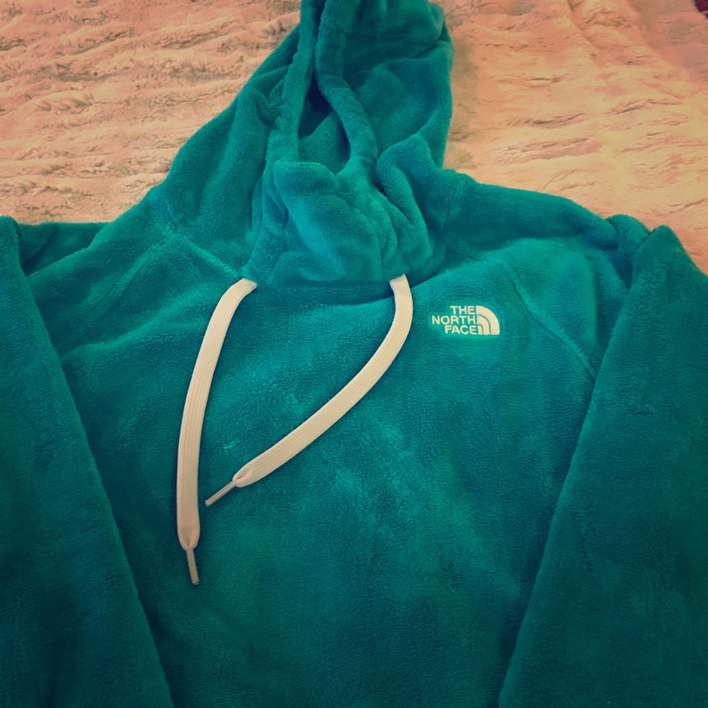 Fuzzy teal sweatshirt